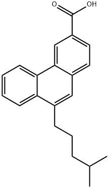 3-Phenanthrenecarboxylic acid, 9-(4-methylpentyl)- Struktur