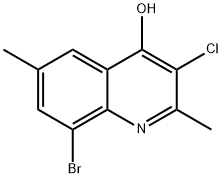 8-Bromo-3-chloro-4-hydroxy-2,6-dimethylquinoline 结构式