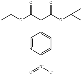 Propanedioic acid, 2-(6-nitro-3-pyridinyl)-, 1-(1,1-dimethylethyl) 3-ethyl ester Structure