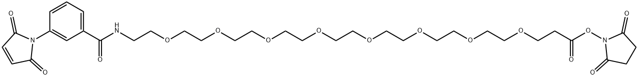 2,5-Dioxo-1-pyrrolidinyl 3-[[25-[3-(2,5-dihydro-2,5-dioxo-1H-pyrrol-1-yl)phenyl]-25-oxo-3,6,9,12,15,18,21-heptaoxa-24-azapentacos-1-yl]oxy]propanoate Structure