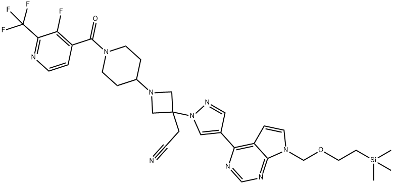 3-Azetidineacetonitrile, 1-[1-[[3-fluoro-2-(trifluoromethyl)-4-pyridinyl]carbonyl]-4-piperidinyl]-3-[4-[7-[[2-(trimethylsilyl)ethoxy]methyl]-7H-pyrrolo[2,3-d]pyrimidin-4-yl]-1H-pyrazol-1-yl]-