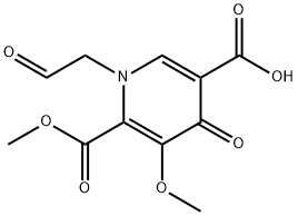 5-methoxy-6-(methoxycarbonyl)-4-oxo-1-(2-oxoethyl)-1,4-dihydropyridine-3-carboxylic acid Struktur