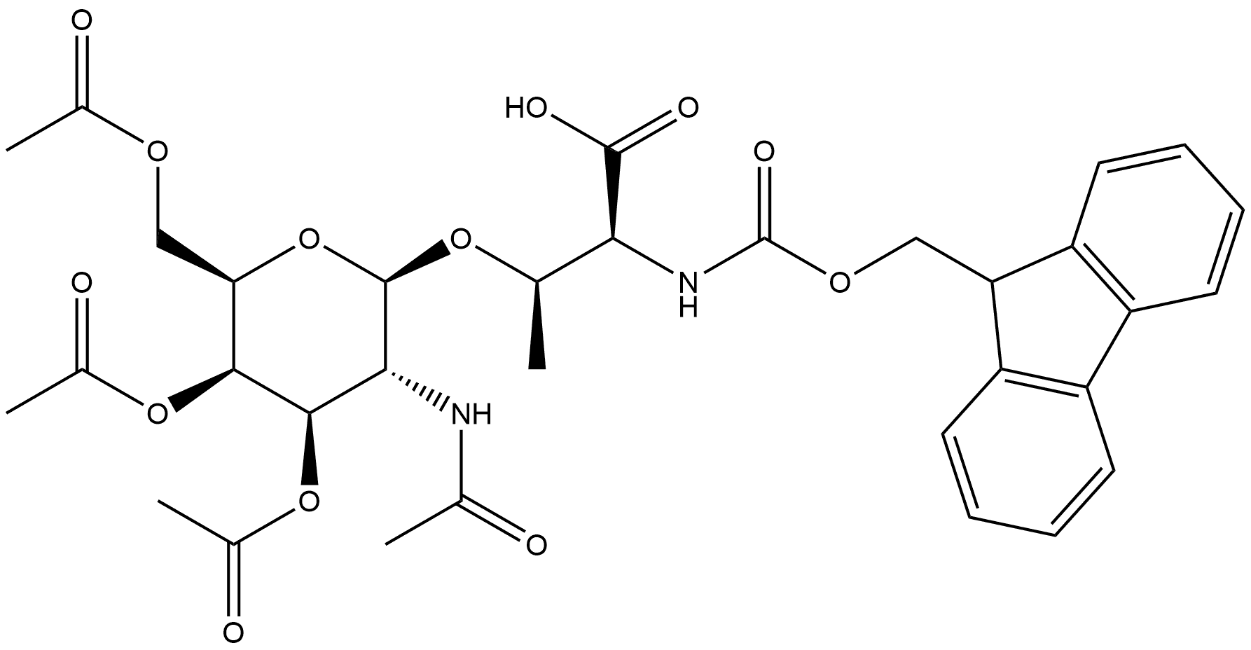 Fmoc-L-Thr(β-D-GalNAc(Ac)3)-OH Structure