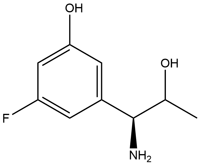 3-((1S)-1-amino-2-hydroxypropyl)-5-fluorophenol 结构式