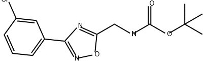 TERT-BUTYL (3-(3-CHLOROPHENYL)-1,2,4-OXADIAZOL-5-YL)METHYLCARBAMATE, 1338650-30-8, 结构式
