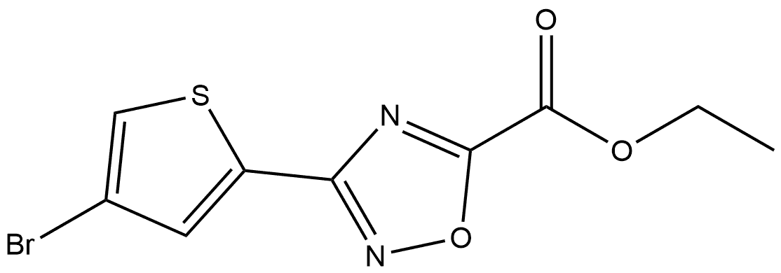 3-(4-溴-2-噻吩基)-1,2,4-噁二唑-5-甲酸乙酯,1338980-66-7,结构式