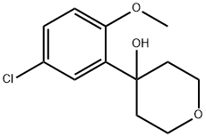 2H-?Pyran-?4-?ol, 4-?(5-?chloro-?2-?methoxyphenyl)?tetrahydro- Struktur