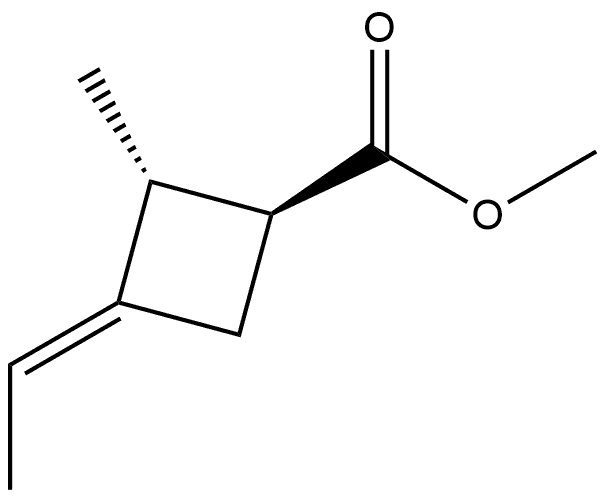 Cyclobutanecarboxylic acid, 3-ethylidene-2-methyl-, methyl ester, [1S- Structure