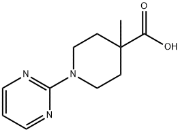 4-methyl-1-(pyrimidin-2-yl)piperidine-4-carboxylic acid 化学構造式