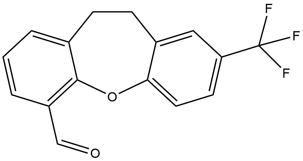 10,11-Dihydro-8-(trifluoromethyl)dibenz[b,f]oxepin-4-carboxaldehyde Struktur