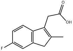 1H-Indene-3-acetic acid, 6-fluoro-2-methyl- 结构式