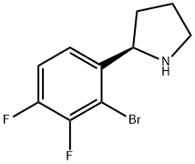 Pyrrolidine, 2-(2-bromo-3,4-difluorophenyl)-, (2R)- Structure