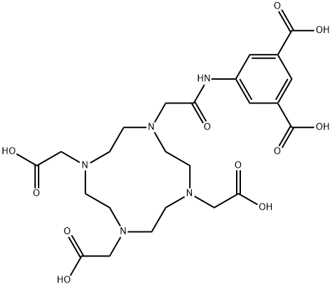 1,4,7,10-Tetraazacyclododecane-1,4,7-triacetic acid, 10-[2-[(3,5-dicarboxyphenyl)amino]-2-oxoethyl]- Struktur