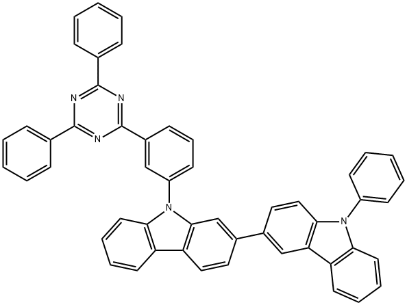 2,3'-Bi-9H-carbazole, 9-[3-(4,6-diphenyl-1,3,5-triazin-2-yl)phenyl]-9'-phenyl- Struktur