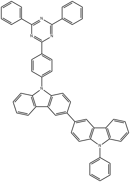 3,3'-Bi-9H-carbazole, 9-[4-(4,6-diphenyl-1,3,5-triazin-2-yl)phenyl]-9'-phenyl- Struktur