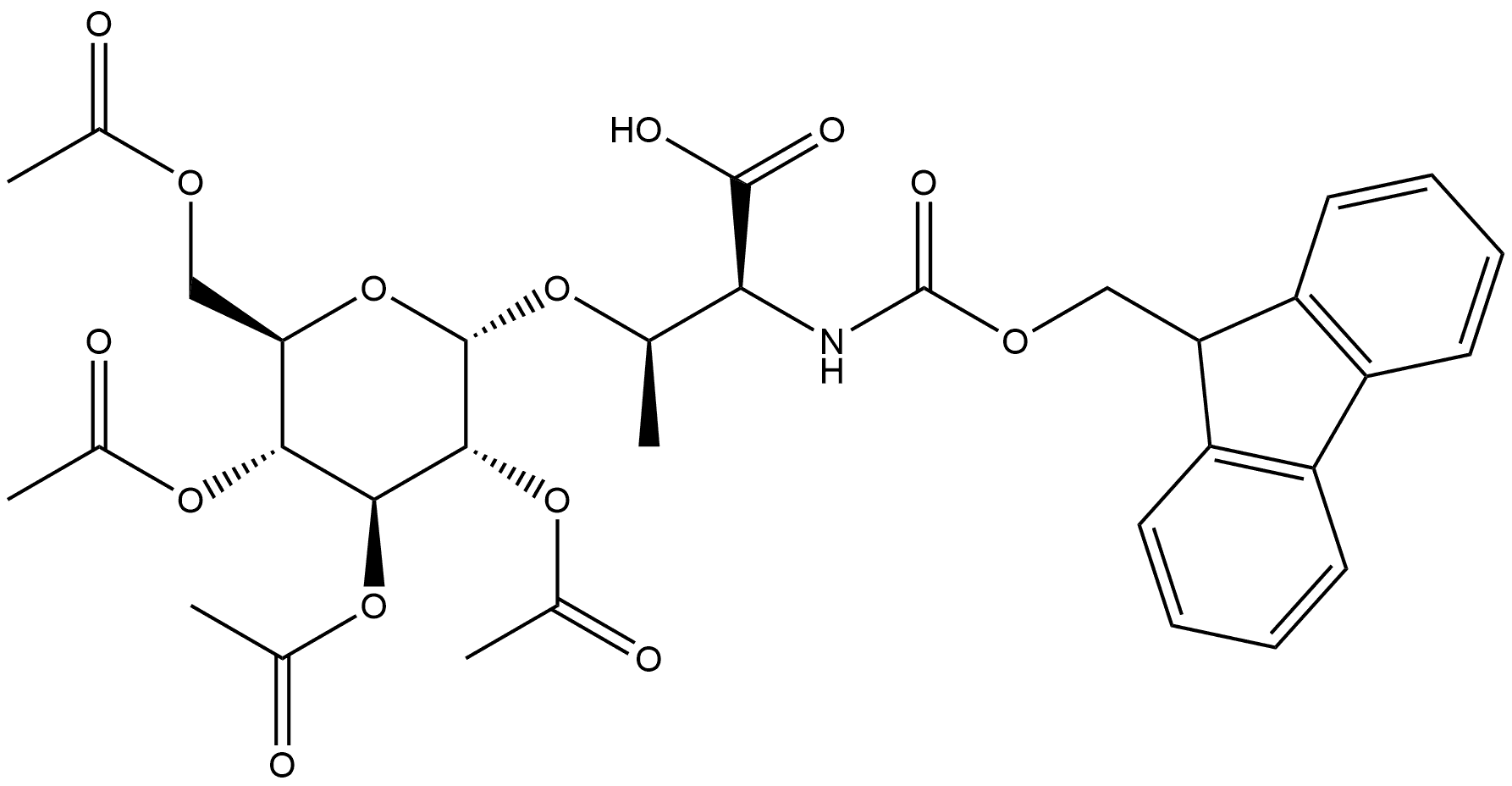 Fmoc-L-Thr(α-D-Glc(Ac)4)-OH Structure