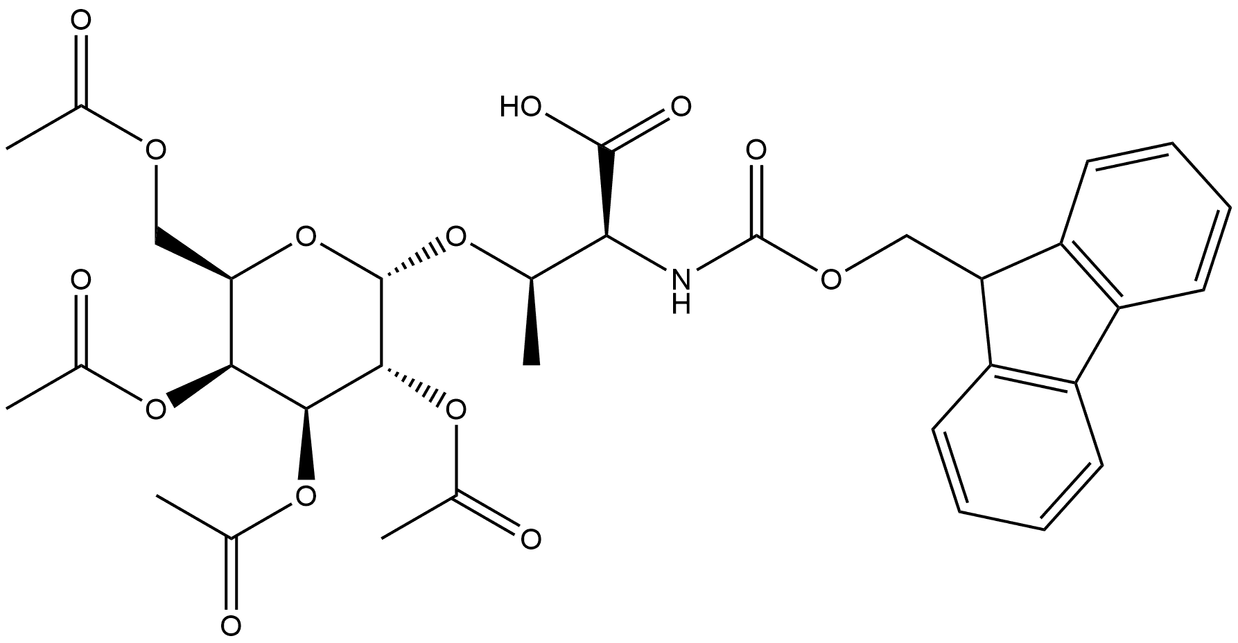 Fmoc-L-Thr(α-D-Gal(Ac)4)-OH Structure