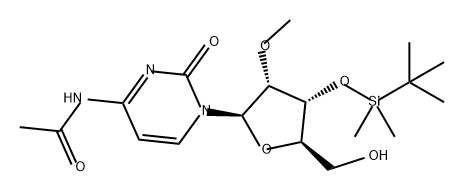 Cytidine, N-acetyl-3'-O-[(1,1-dimethylethyl)dimethylsilyl]-2'-O-methyl- 结构式