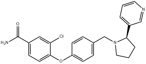 Benzamide, 3-chloro-4-[4-[[(2R)-2-(3-pyridinyl)-1-pyrrolidinyl]methyl]phenoxy]- Struktur
