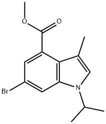 methyl 6-bromo-3-methyl-1-(1-methylethyl)-1H-indole-4-carboxylate 结构式