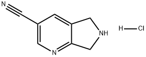 6,7-二氢-5H-吡咯并[3,4-B]吡啶-3-甲腈盐酸盐 结构式