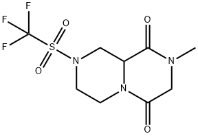 2H-Pyrazino[1,2-a]pyrazine-1,4(3H,6H)-dione, tetrahydro-2-methyl-8-[(trifluoromethyl)sulfonyl]-,134749-50-1,结构式