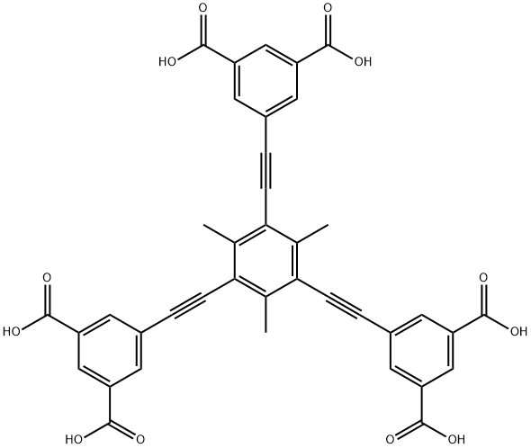 2,4,6-三甲基-1,3,5-三(3,5-二羧基苯乙炔基)苯, 1347748-56-4, 结构式