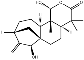 (15S)-1β,15α-Dihydroxy-2-oxakaur-16-en-3-one 结构式