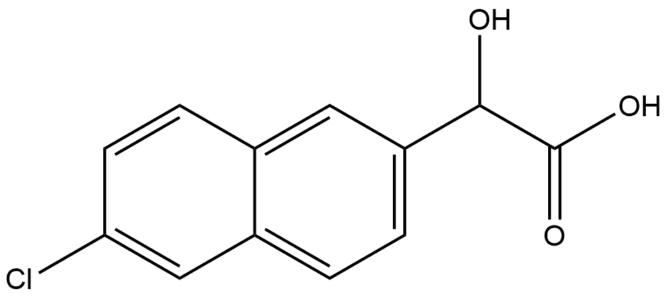 6-Chloro-α-hydroxy-2-naphthaleneacetic acid 结构式