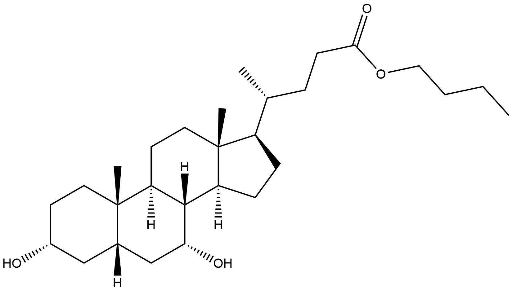 Cholan-24-oic acid, 3,7-dihydroxy-, butyl ester, (3α,5β,7α)- (9CI), 135013-44-4, 结构式
