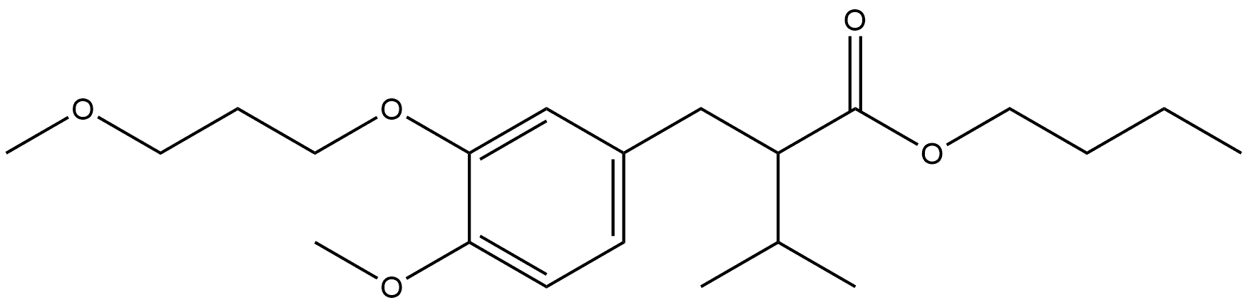 Benzenepropanoic acid, 4-methoxy-3-(3-methoxypropoxy)-α-(1-methylethyl)-, butyl ester