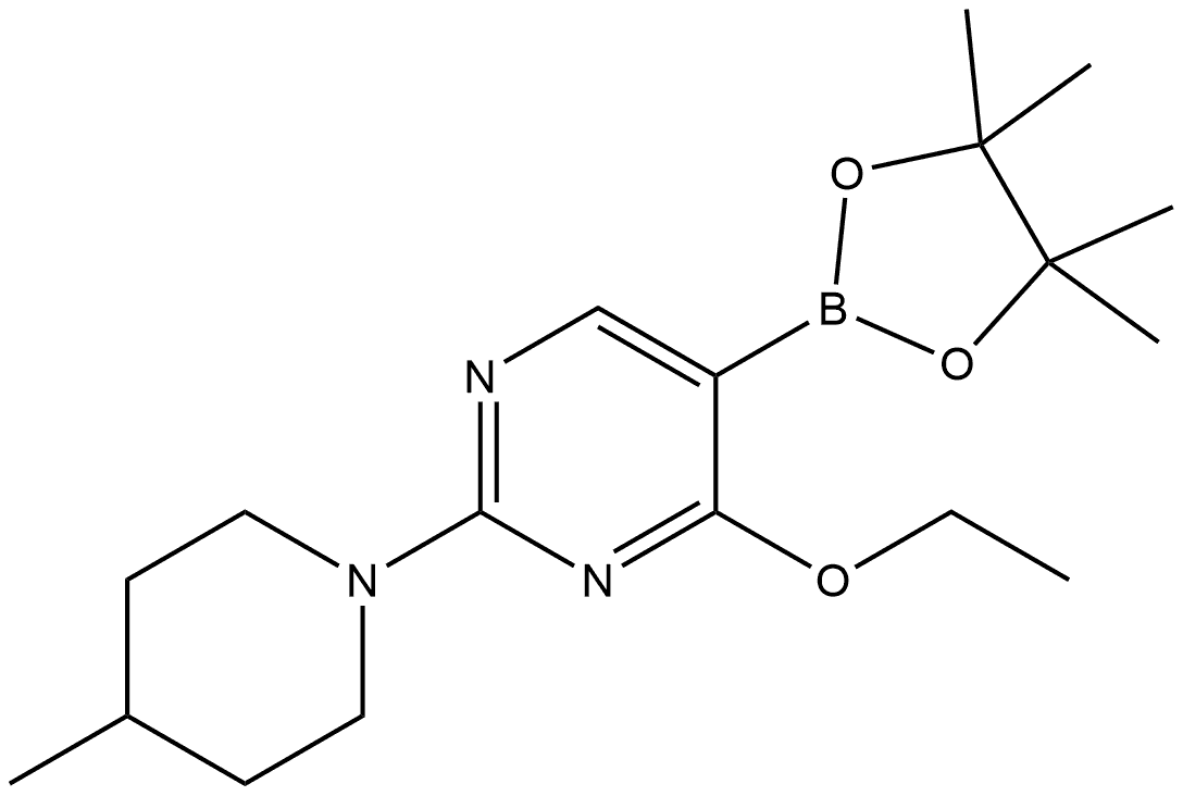 4-Ethoxy-2-(4-methyl-1-piperidinyl)-5-(4,4,5,5-tetramethyl-1,3,2-dioxaborolan... 结构式