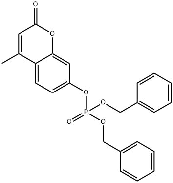Phosphoric acid, 4-methyl-2-oxo-2H-1-benzopyran-7-yl bis(phenylmethyl) ester Struktur
