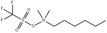 Methanesulfonic acid, 1,1,1-trifluoro-, hexyldimethylsilyl ester Structure