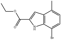 7-溴-4-甲基吲哚-2-甲酸乙酯 结构式