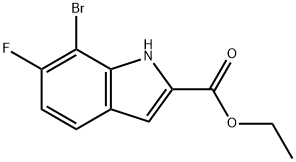 ethyl 7-bromo-6-fluoro-1H-indole-2-carboxylate 化学構造式