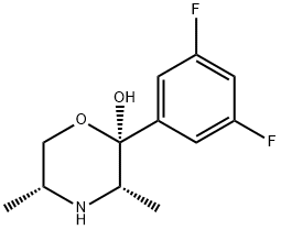2-Morpholinol, 2-(3,5-difluorophenyl)-3,5-dimethyl-, (2S,3S,5R)- Struktur