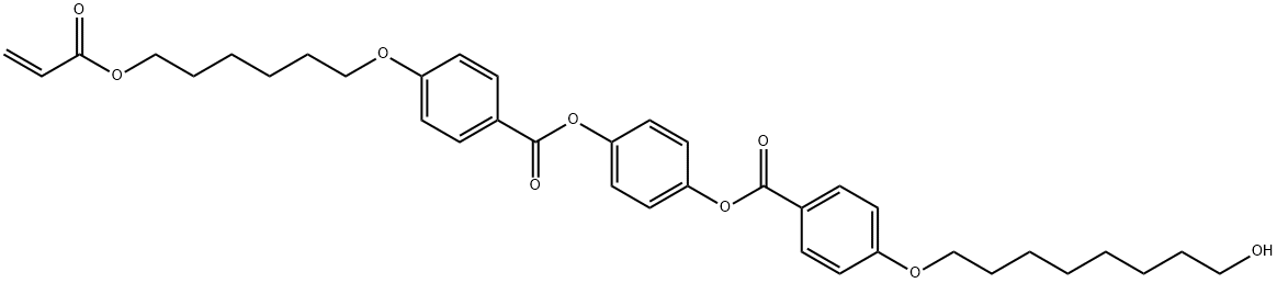 Benzoic acid, 4-[(8-hydroxyoctyl)oxy]-, 4-[[4-[[6-[(1-oxo-2-propen-1-yl)oxy]hexyl]oxy]benzoyl]oxy]phenyl ester Struktur
