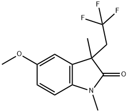 2H-Indol-2-one, 1,3-dihydro-5-methoxy-1,3-dimethyl-3-(2,2,2-trifluoroethyl)- 结构式