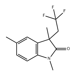 2H-Indol-2-one, 1,3-dihydro-1,3,5-trimethyl-3-(2,2,2-trifluoroethyl)- 结构式