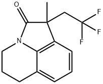 4H-Pyrrolo[3,2,1-ij]quinolin-2(1H)-one, 5,6-dihydro-1-methyl-1-(2,2,2-trifluoroethyl)- 结构式