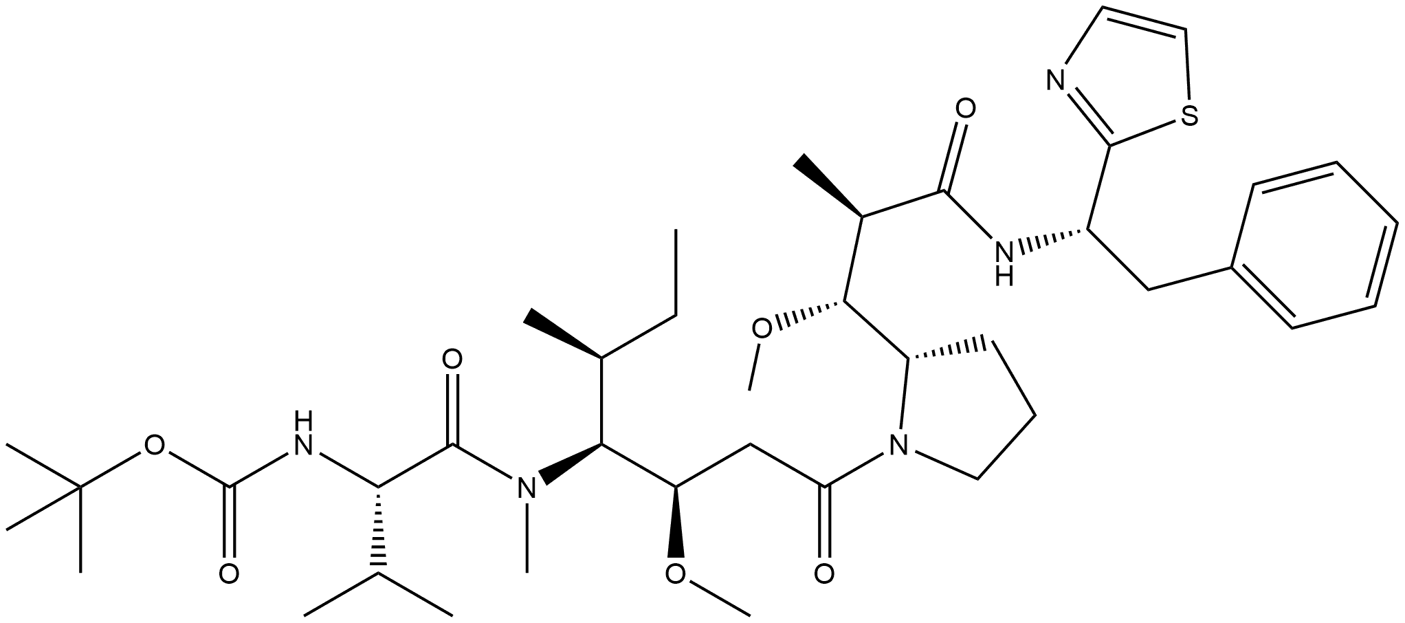 N-Boc-Val-Dil-Dap-Doe 化学構造式