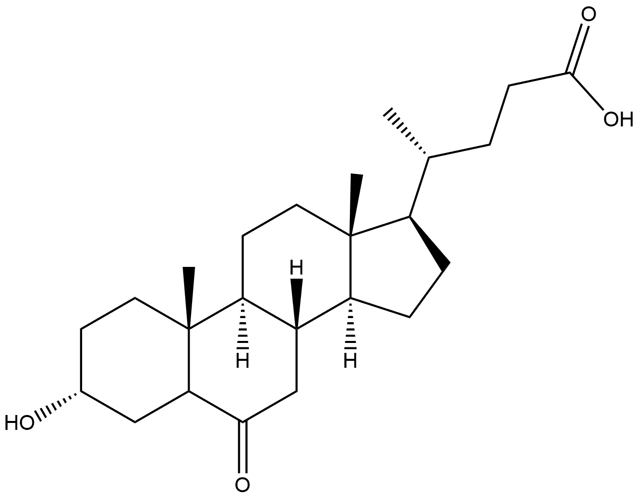 3Α-羟基-6K-5Β-胆甾烷-24-酸 结构式