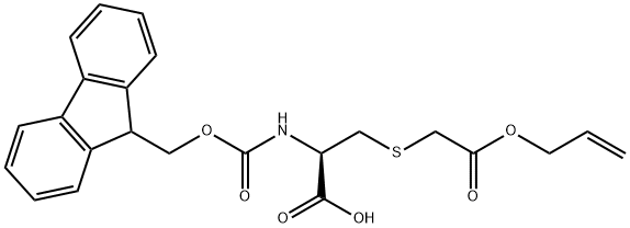 ·L-Cysteine, N-[(9H-fluoren-9-ylmethoxy)carbonyl]-S-[2-oxo-2-(2-propen-1-yloxy)ethyl]- Structure