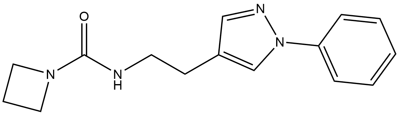 N-[2-(1-phenylpyrazol-4-yl)ethyl]azetidine-1-carboxamide 结构式