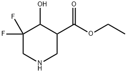3-Piperidinecarboxylic acid, 5,5-difluoro-4-hydroxy-, ethyl ester 结构式