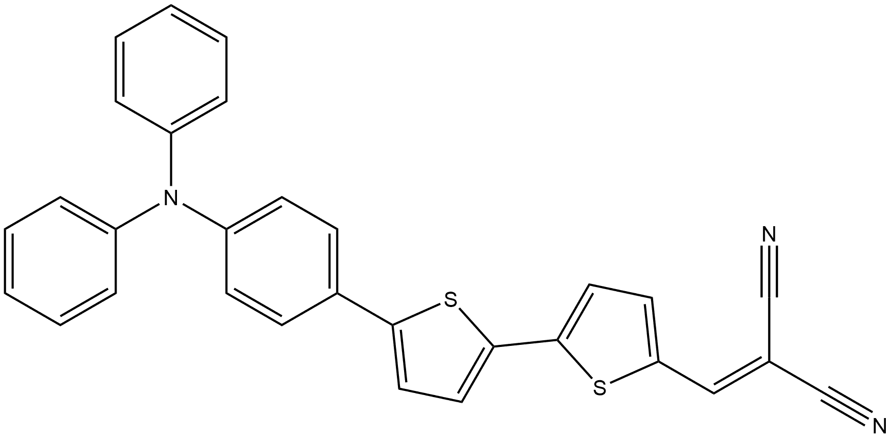 Propanedinitrile, 2-[[5'-[4-(diphenylamino)phenyl][2,2'-bithiophen]-5-yl]methylene]- Structure