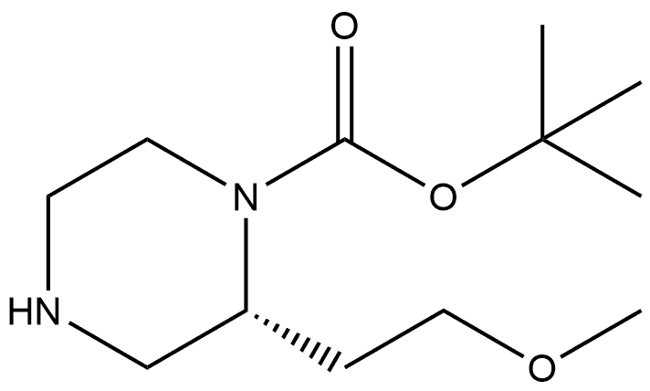 (R)-tert-Butyl 2-(2-methoxyethyl)piperazine-1-carboxylate 结构式