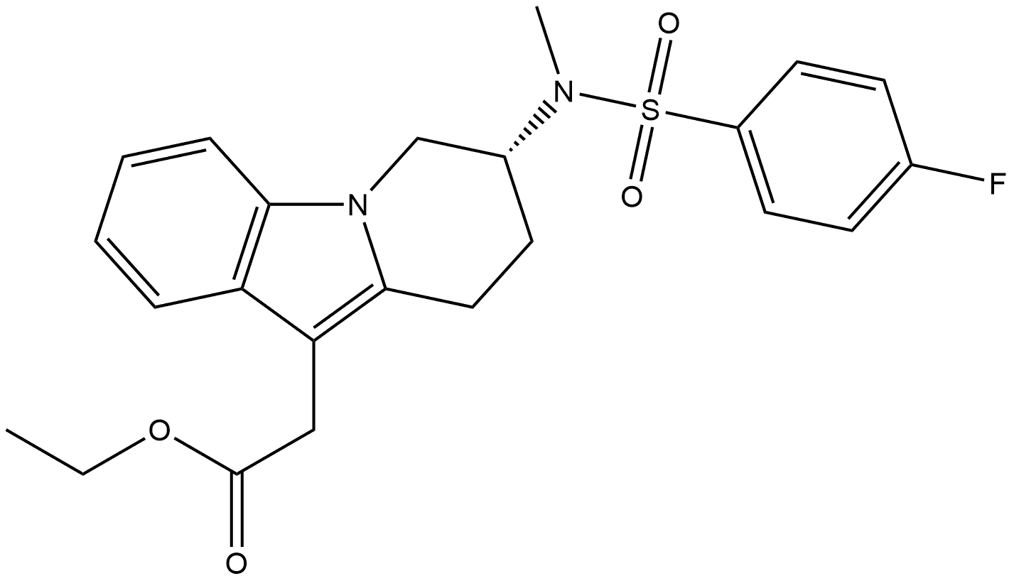 Pyrido[1,2-a]indole-10-acetic acid, 7-[[(4-fluorophenyl)sulfonyl]methylamino]-6,7,8,9-tetrahydro-, ethyl ester, (7R)-