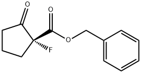 Cyclopentanecarboxylic acid, 1-fluoro-2-oxo-, phenylmethyl ester, (1R)- 结构式